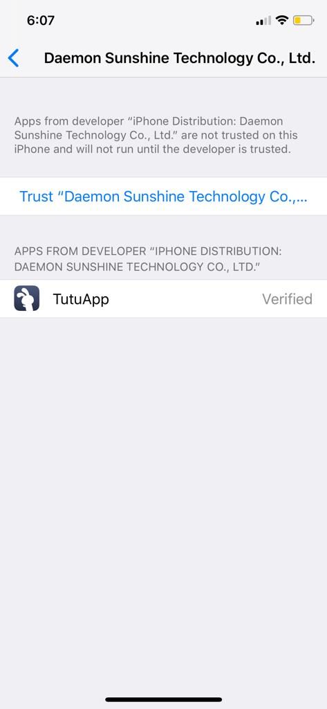 Trust to fix the TuTuApp Error