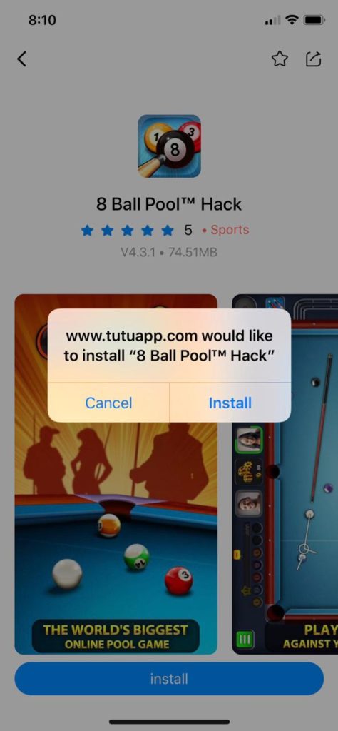 Trust 8 Ball Pool Hack on iOS TutuAPP