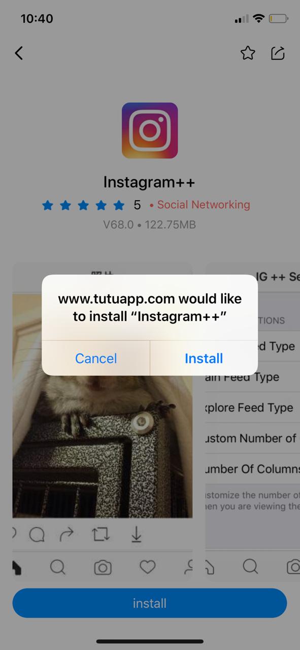 Instagram++ Install on iOS