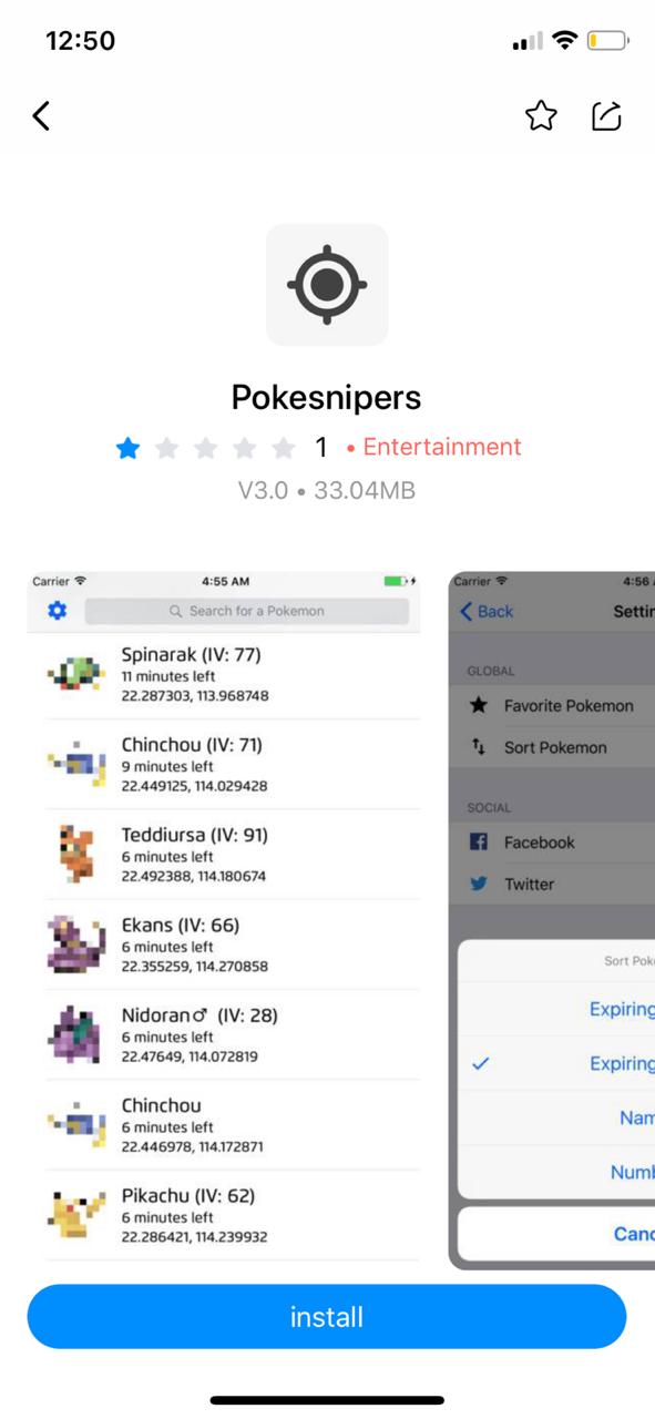 Install PokeSniper TuTuApp on iOS