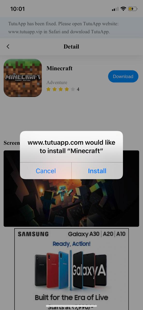 Install Minecraft PE on iOS - TuTuApp Lite