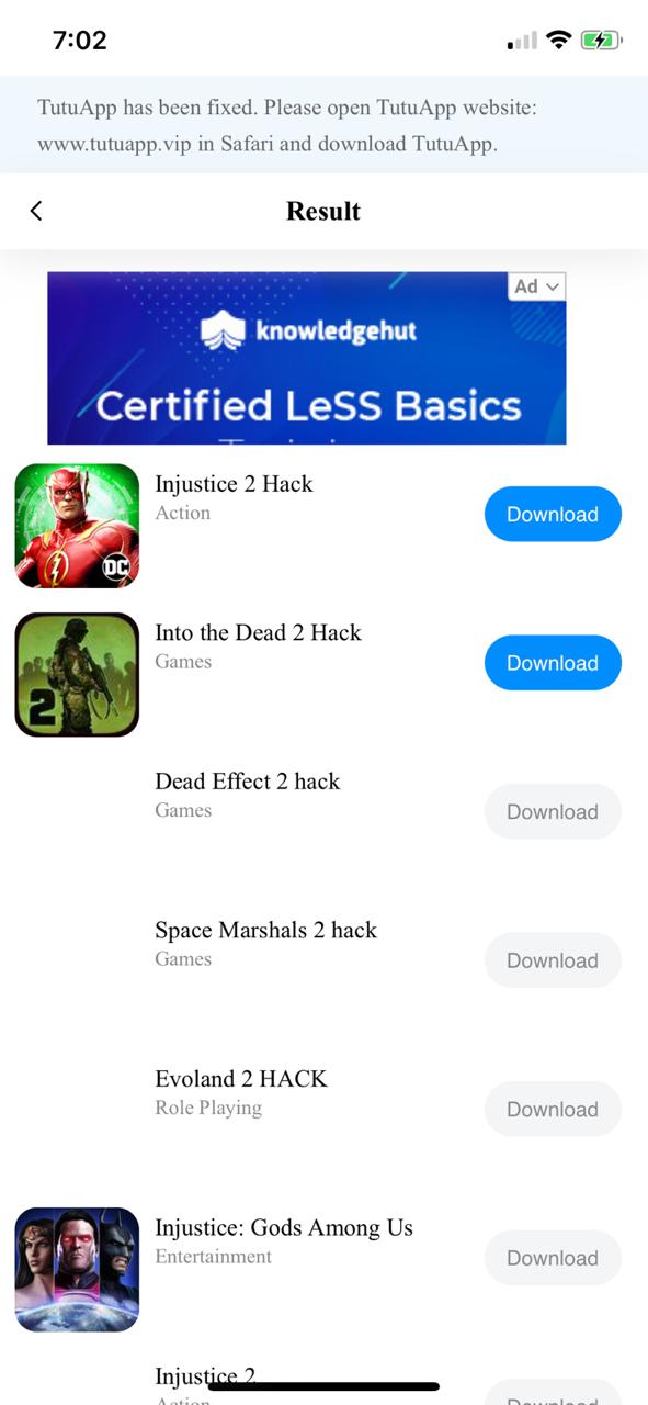 Hit download among the list of results Injustice 2 Hack on iOS