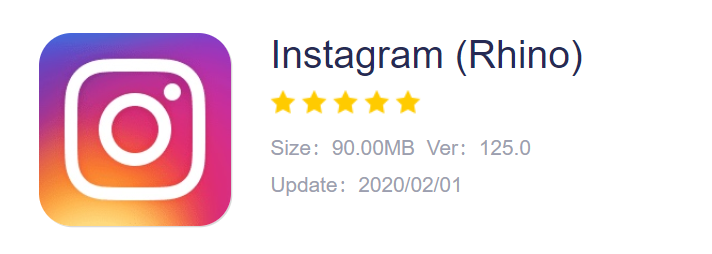 Instagram Rhino App on iOS