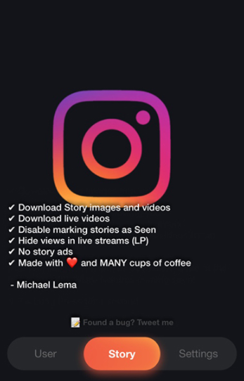 Instagram Rhino Tweaked App Features