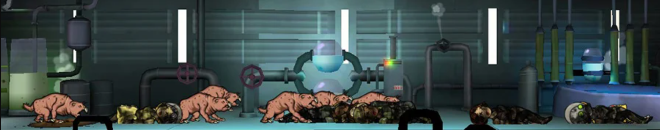 Mole Rats Attacking Dwellers in Fallout Shelter