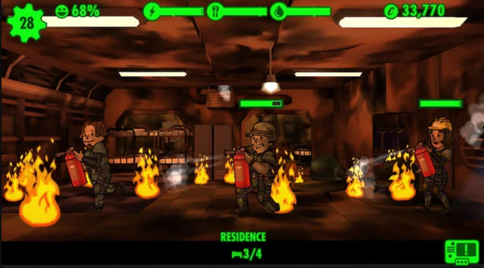 Fire incident occured in Fallout Shelter game