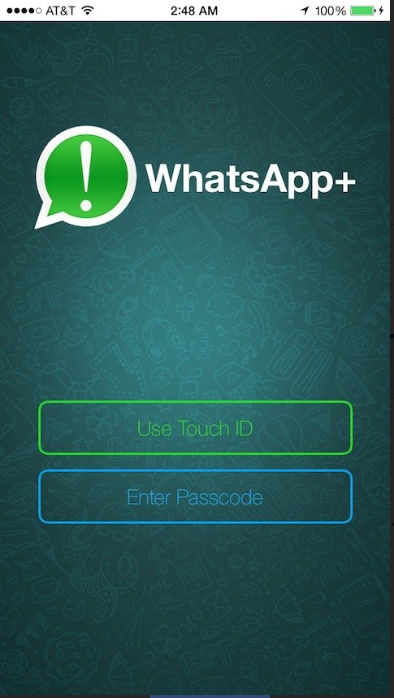 WhatsApp++ Login Page on iPhone