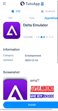 Latest Delta Emulator on iOS