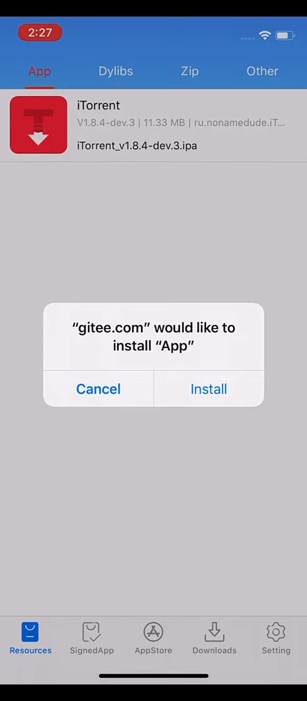 Install an IPA file through Esign App on iOS