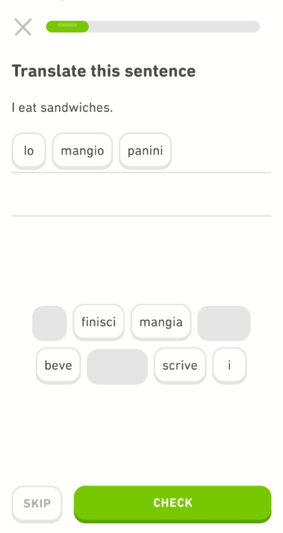 Sentence Translation on Duolingo