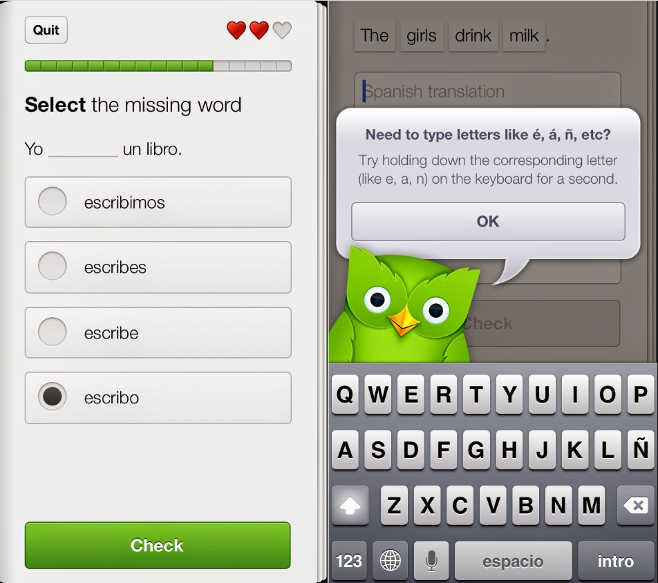 Duolingo app on iPhone